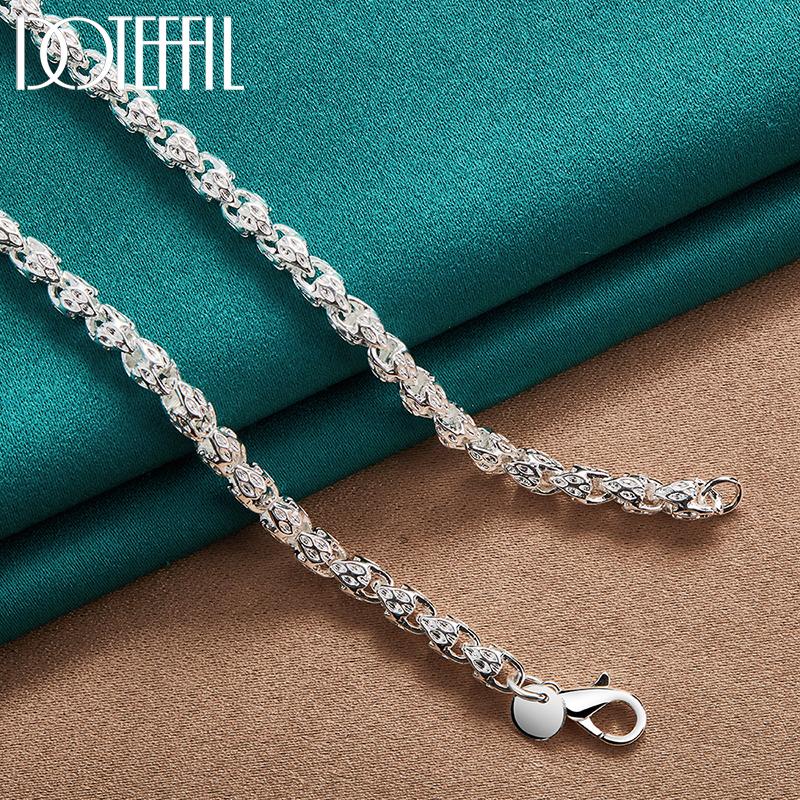 Classic Geometric Chain Necklace 50/60cm Gift 925 Sterling Silver Fashion Jewelry