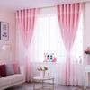 WTEMPO 2 шт. корейский стиль ажурные двухслойные шторы гостиная спальня девушка принцесса пол до потолка затемняющая розовая ткань пряжа готовая штора