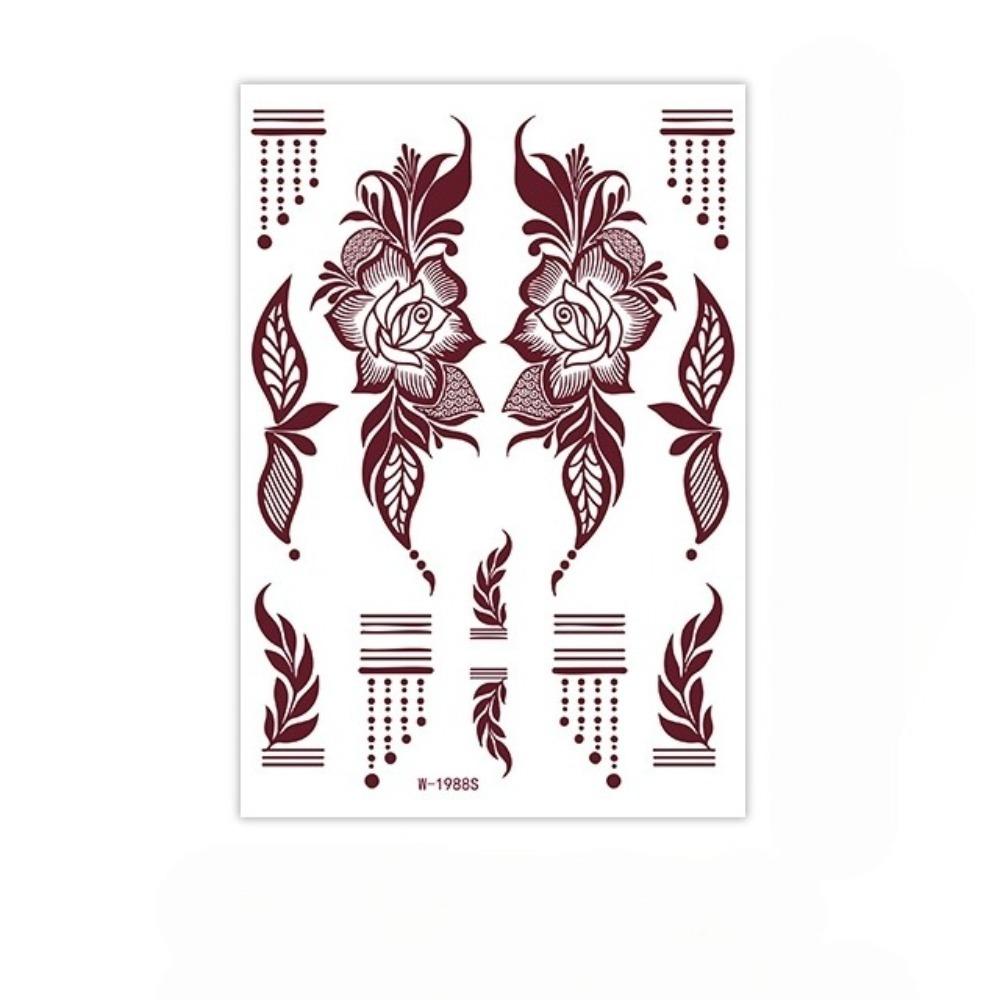 Red Mehndi Stickers Henna Tattoo Stickers Lace Fake Tattoo Red Henna Tattoo Decals India Mehndi