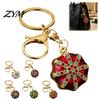 Octagonal Cap Key Ring Rhinestone Ethnic Hat Keychain, Bling Car Lightweight Fashion Accessories Ring, Zinc Alloy Pendant for Backpacks and