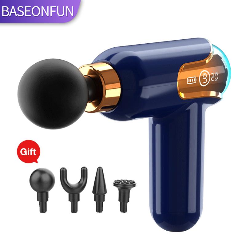 Массажный пистолет с ЖК-дисплеем, портативный электрический массажер для тела, шеи, плеч, ног, глубоких тканей, мышц, спорта, релаксации, облегчения боли LXY