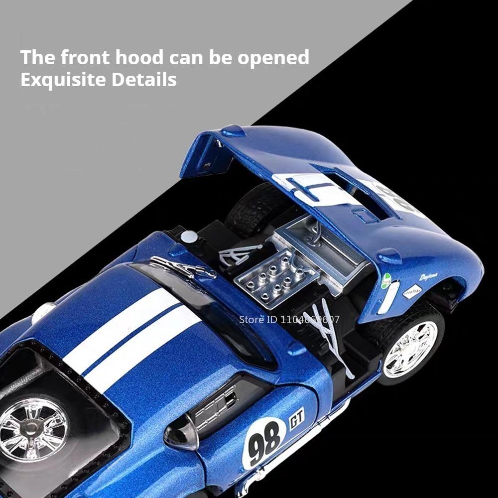 1:32 Scale Mustang Shelby Cobra Viper Model Toy Cars Alloy Diecast Sound Light Doors Opened Pull Back Ornament Vehicle Models