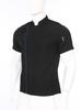 Unisex Lightweight Chef Jacket Stand Collar Short Sleeve Letter Embroidery Contrast Trim Kitchen Uniform Top