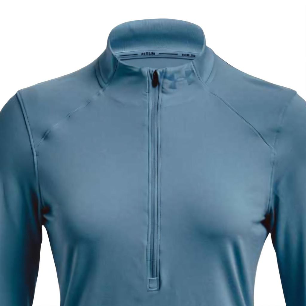 Under Armour Womens Training Series Solid Color Half-Zip Loose Breathable Quick-Dry Fitted Long Sleeve Sweatshirt Women Sweatshirt Blue 1365632-002