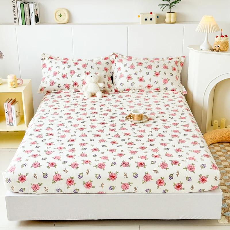 Высококачественная напечатанная простыня на резинке для одного, двуспального, размера Queen, с эластичной резинкой, простыня мягкая, удобная