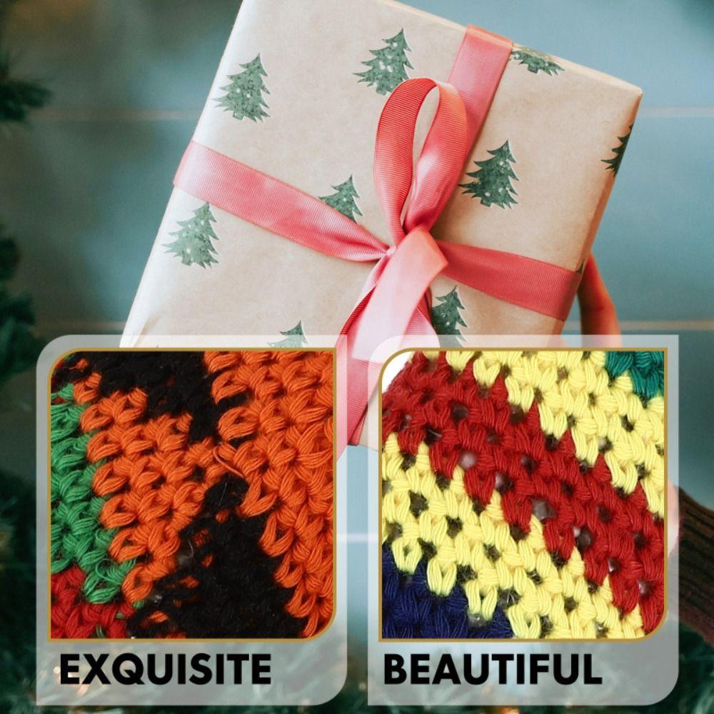 1/3/6/12Pcs Multicolored Foot Bag Crochet Balls Geometric Pattern Crochet Kick Sack Outdoor Toy