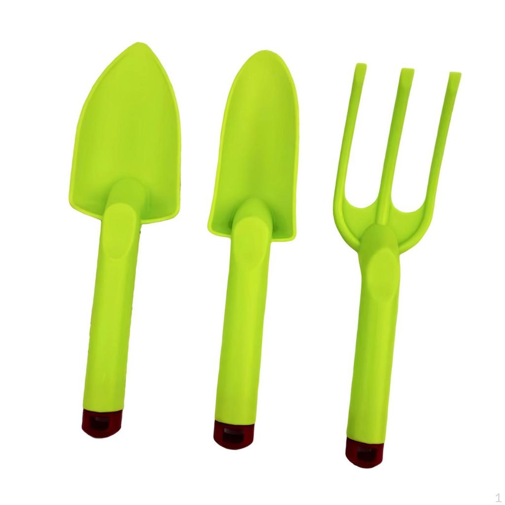 3 Pieces Kids Gardening Tools Includes Shovels Rake for Boys Girls Compact Accessories Lightweight