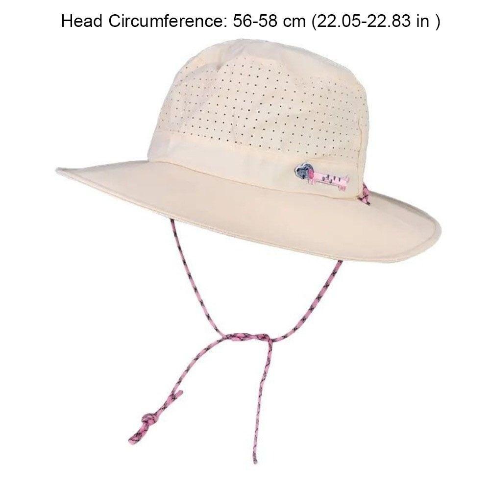 Dog Sun Protection Bucket Hat Cartoon Korean Style Sunscreen Fisherman Hat with Windproof Rope Polyester Folding Sun Cap Outdoor