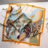 New 90*90cm Scarf Chroma Saw Puzzle Silk Scarf Women Luxury Shawl Fashion Wrap Soft Neckerchife Hairband Ribbon Foulard Headband