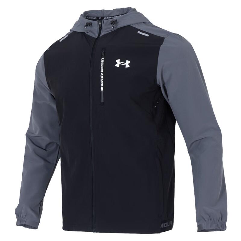 Under Armour Удобная дышащая повседневная куртка с капюшоном мужская черная 6013147-008