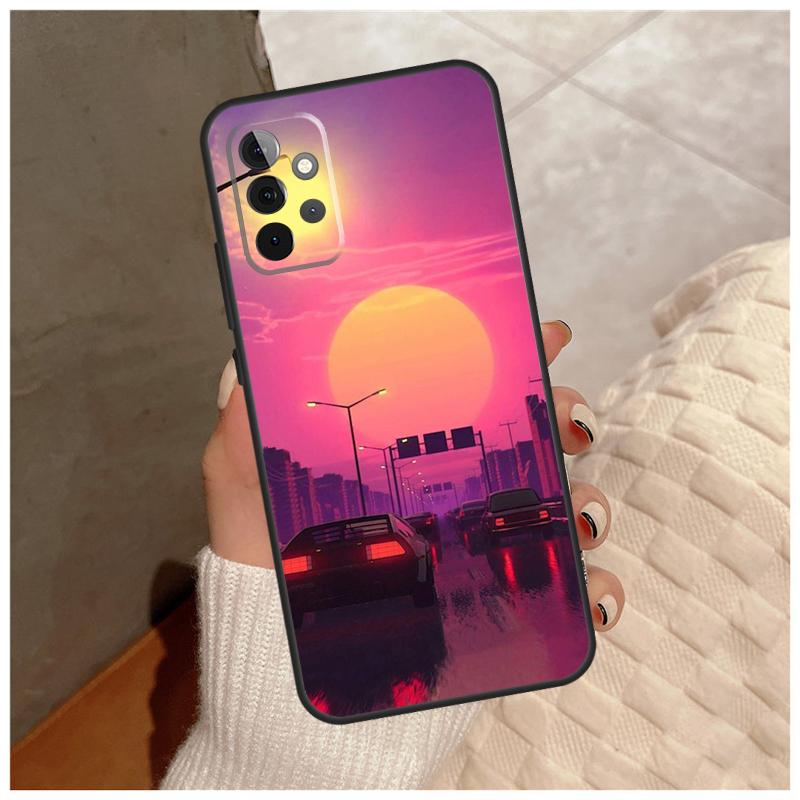 Синтвейв 80-х Ретро Автомобиль Для Samsung Galaxy A13 A33 A53 A34 A54 A14 A15 A16 A26 A36 A56 A12 A32 A52 A06 A35 A55 Чехол