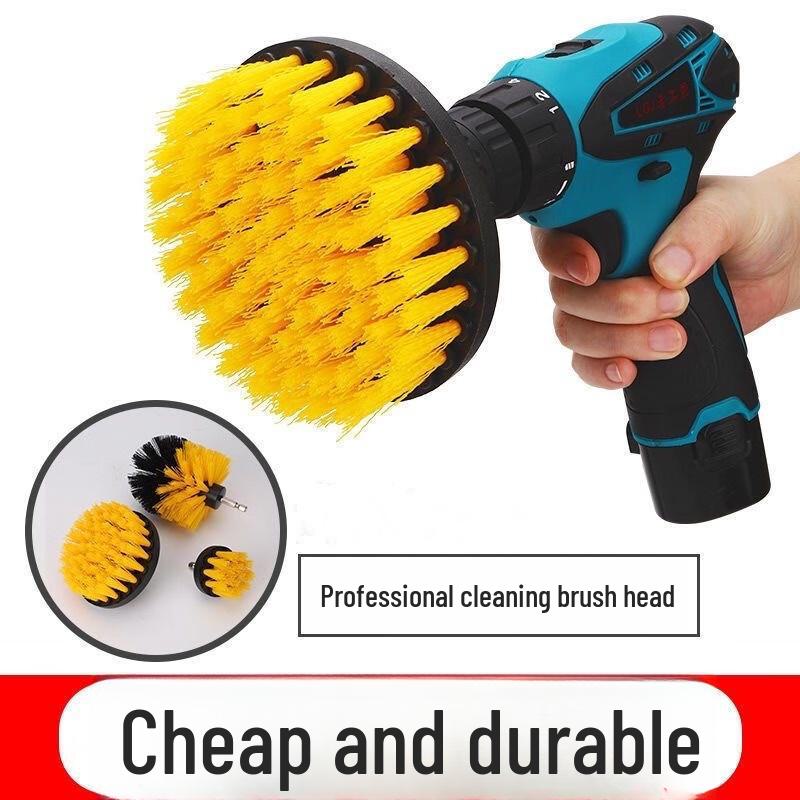 Electric Drill Cleaning Brush Set: Multi-Functional Brushes & Extension Rod for Tile, Kitchen, and Bathroom Cleaning
