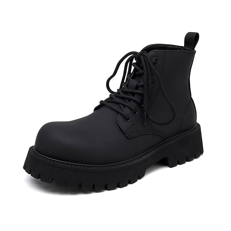 Дерби ботинки Мартин мужские высокие кожаные ботинки локомотив ботинки дышащие увеличивающие рост кожаные ботинки с загнутым носком рабочие ботинки мужские 8267-K