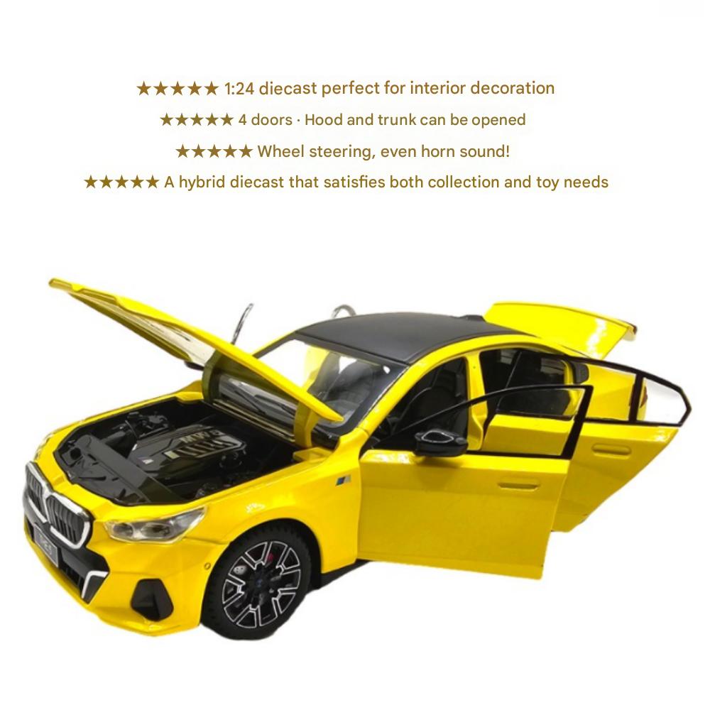 BMW 5 Series Mini Car BMW 530i 1:24 Diecast Mini Car, Option 3 : White/Yellow/Black