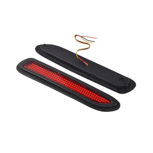 2 Pcs Red Lens LED Taillight Car Rear Bumper Reflector Brake Lights Universal