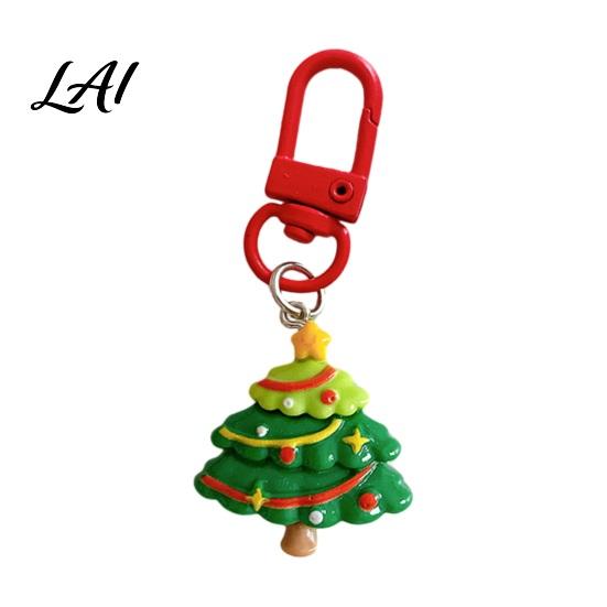 Festive Resin Charms Christmas Theme Keychain Elk Bear Claus Cartoon Santa Tree Decoration Bag Pendants Pendant Charm Ornament for Bags and