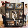 Canine Portraits Gallery 2D Flat Pattern Flannel Blanket, High quality All Seasons, Home Decor, Warmth and Comfort, Perfect for Christmas Gifts.