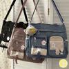Fashion Canvas Women Handbags Shoulder Bag Japanese Students Crossbody School Bags for Girls Solid Nylon Ladies Messenger Bag