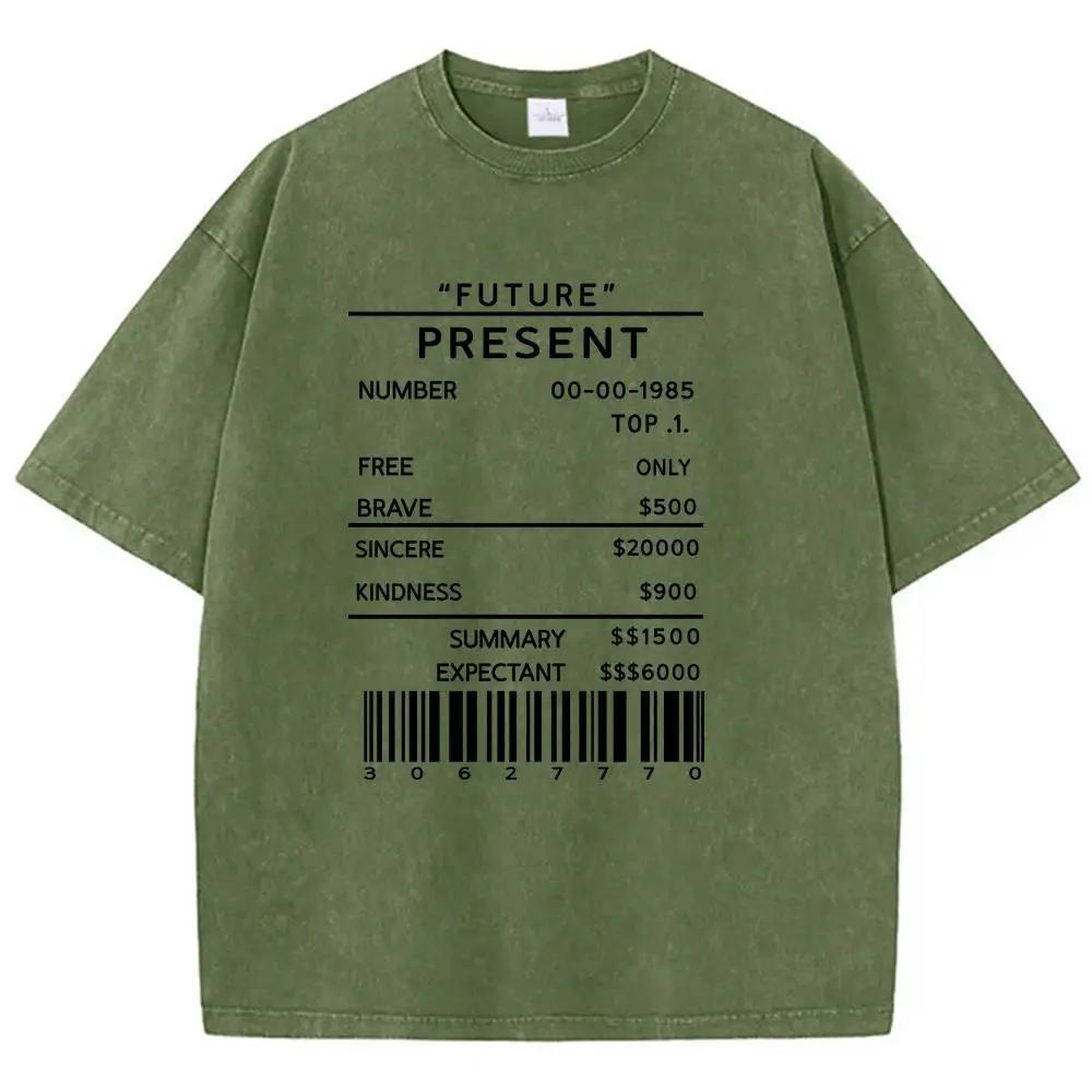 Future Present Черная Номерная Штрихкод Мужская Футболка Графическая Спортивная Футболка Одежда Высококачественная Футболка Милая Модная Одежда