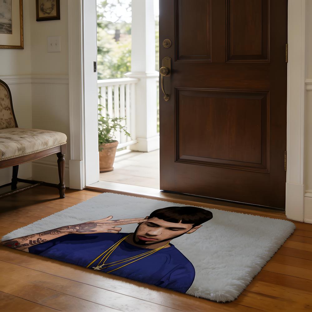 Floor Mat Soft Flannel Rug Non Slip Absorbent Mat for Bathroom Bedroom Home Decor A Anuel AA Rapper Hip Hop Singer Anmie