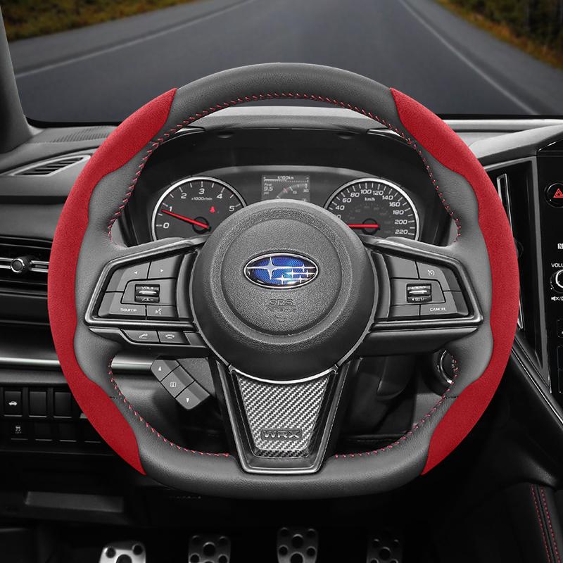 vcxja9 Suitable for Subaru Anti-Slip Buckle Segmented Suede Steering Wheel Cover Suitable for Forester Sh 2009 Impreza Legacy 2014 Levorg Xv 