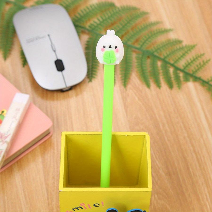 School Season 10pcs 0.5mm Cartoon Rabbit Hugging Fruit Gel Pen Creative Stationery Cute Water-based Pen Office Supplies Signature Pen