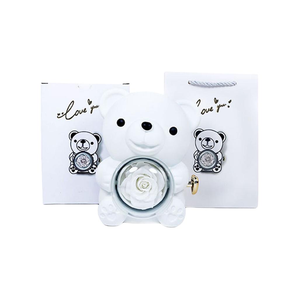Подарочная коробка Romance Bear с консервированной розой, элегантная для Дня святого Валентина, Дня матери, свадеб, годовщин, различных цветов