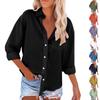 Women's Fashion Lapel Single Breasted Pocket Long Sleeve Solid Colour Casual Shirt Top