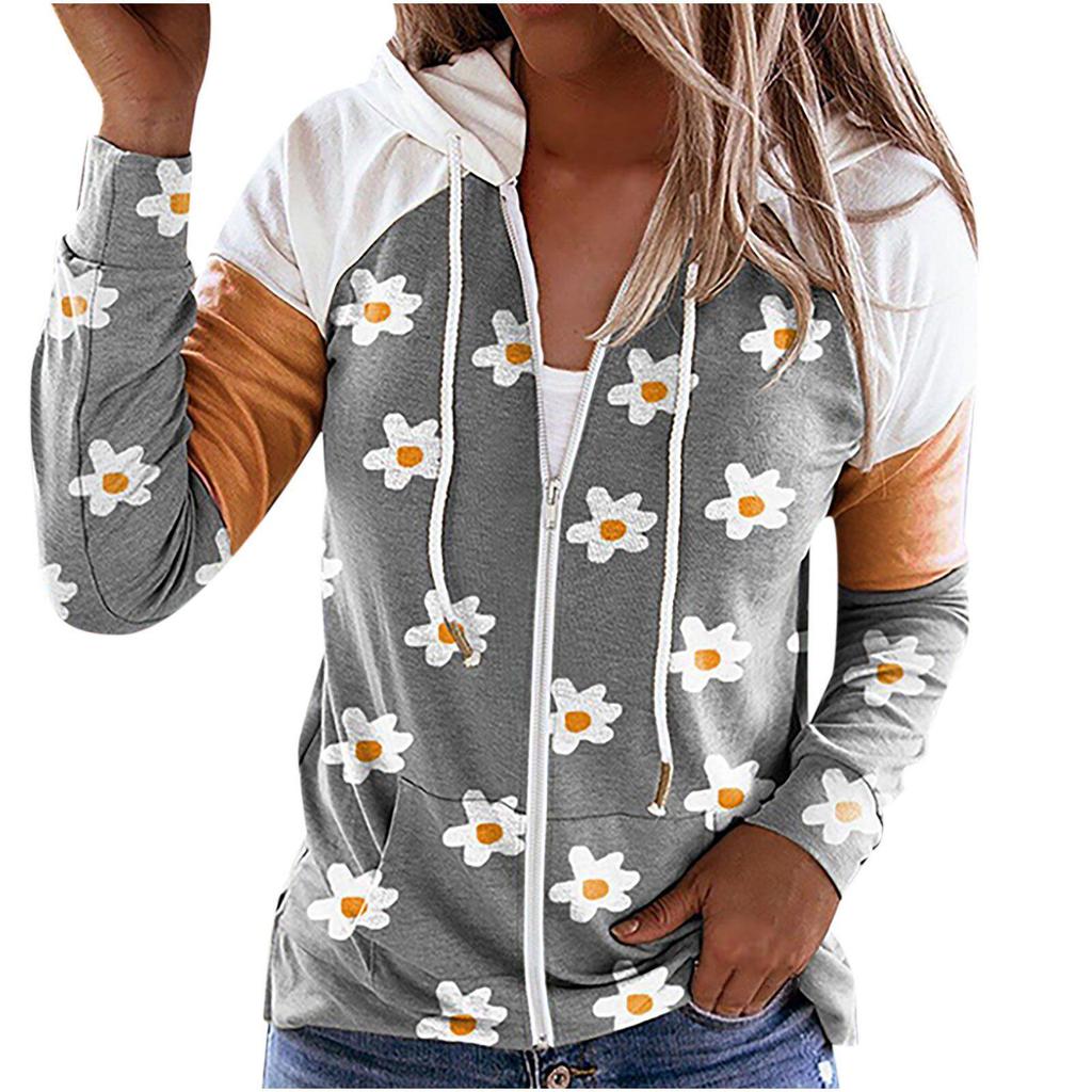 Женская толстовка с капюшоном на молнии с европейским и американским принтом осень/зима