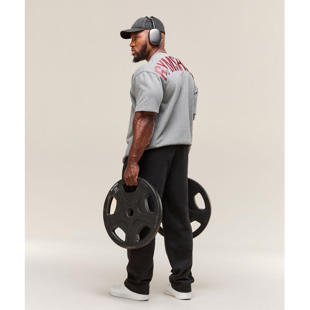 Gymshark Power Short Sleeve Crew Charcoal Core Marl A2c9i Gbbb