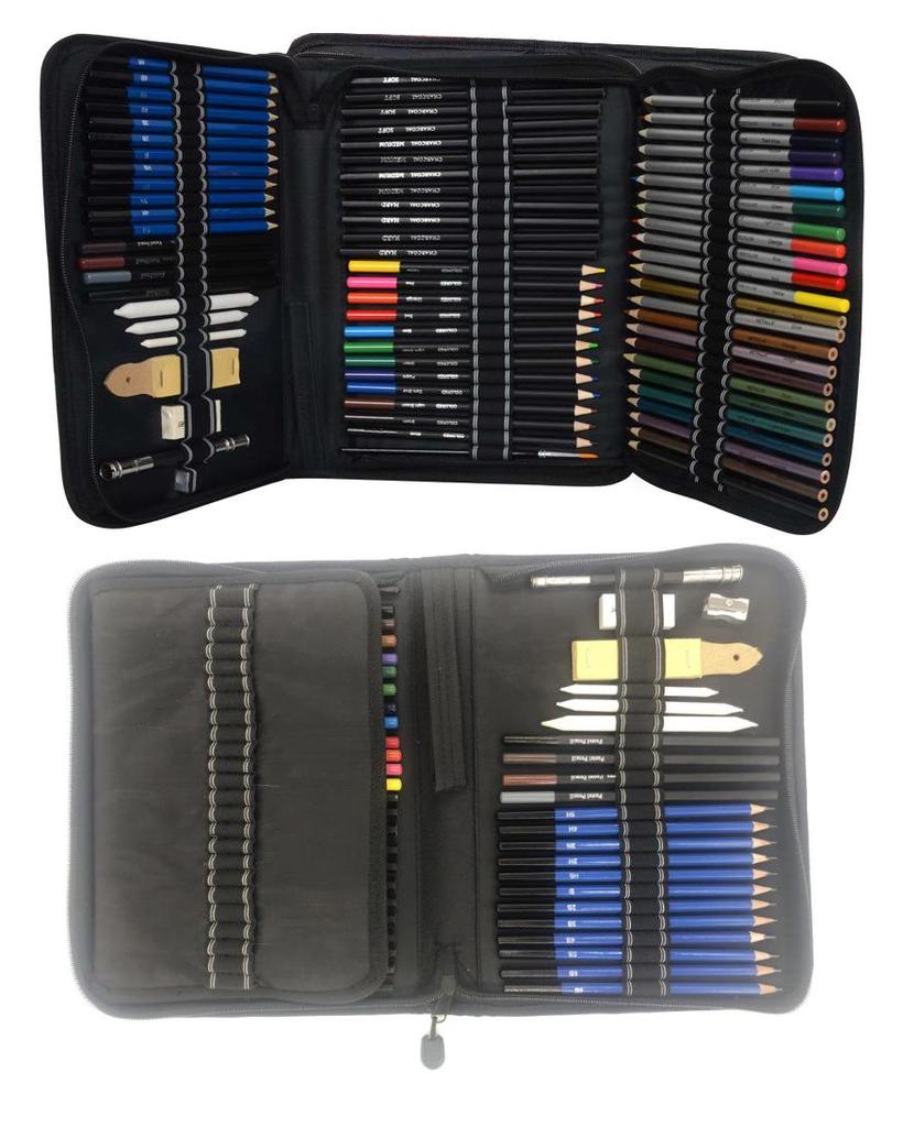 Набор из 72 водорастворимых и металлических цветных карандашей для рисования для детей