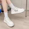 Мода 2024 года, новые U-образные кожаные женские белые повседневные кроссовки из вулканизированной кожи, дышащие спортивные туфли для ходьбы и бега на платформе с плоскими подошвами