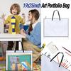19x25 Inch Art Portfolio Bag with Handle & Zipper, Vinyl Mesh Folder Organizer for Bulletin Boards, Scrapbooks, Posters, Durable