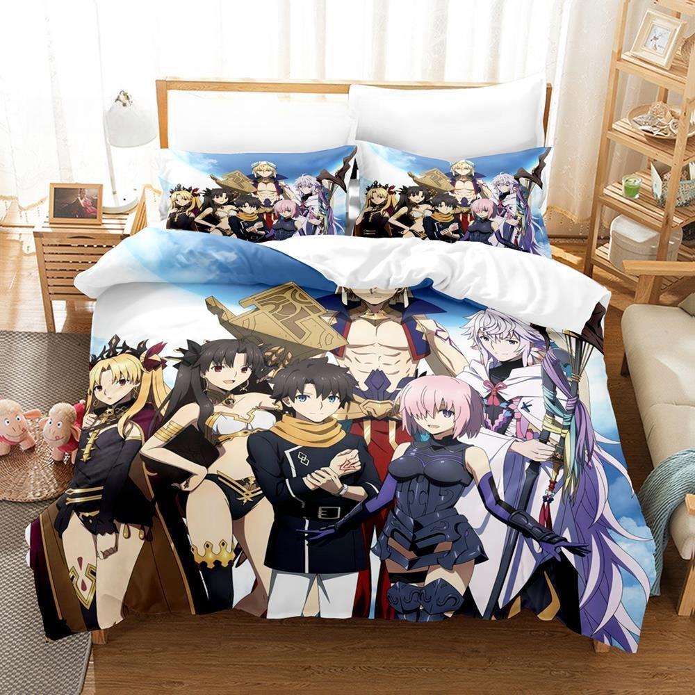 3D Принт Аниме Простыня Fate Grand Order Постельный Набор Односпальный Полутораспальный Двуспальный Кинг-сайз Набор для Кровати Взрослый Детский Спальня Комплекты Пододеяльников