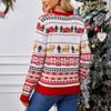 Женский рождественский свитер Осень и зима Рождественский свитер с лосем Лось Модный Теплый Трикотажный пуловер с круглым вырезом