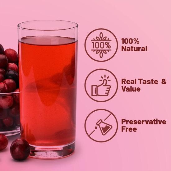 Urban Platter Canadian Cranberry Juice, 1 Litre (Unsweetened, No Added Sugar, 100% Natural Cranberry Juice, Good for UTI Health)