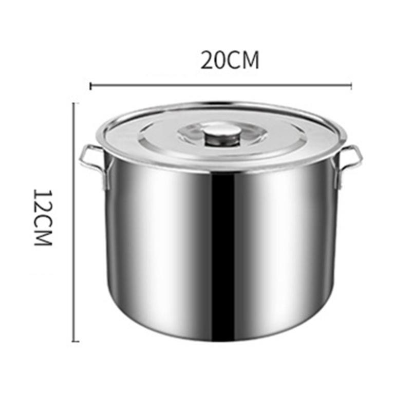 Ведро для супа из нержавеющей стали Универсальная кастрюля для супа большой вместимости Кастрюля для бульона с крышкой для дома, ресторана