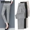 Хлопок и лен, однотонные повседневные брюки, женские весенне-летние тонкие брюки с высокой талией, свободные брюки Харлан, прямые брюки, повседневные брюки