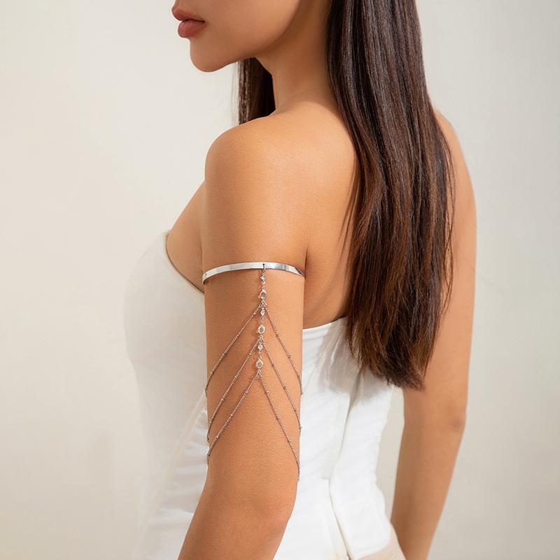 Модные украшения на руку Модный сексуальный многослойный браслет-цепочка со стразами и кисточкой на предплечье, браслет-манжета, нарукавник, женские аксессуары