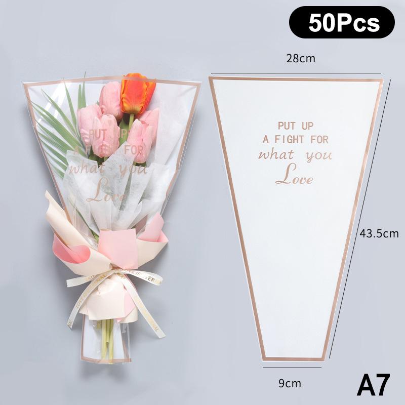 20/30/50 шт. Цветные обертки для цветов Прозрачный пакет для букета Обертка для цветов Водонепроницаемая DIY Подарок Цветочный декор