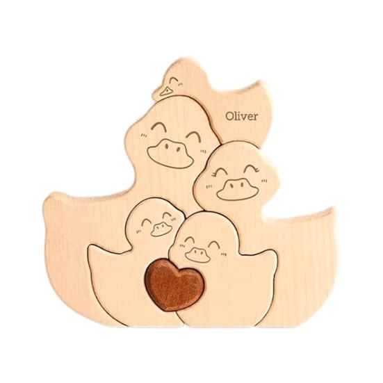 1 комплект деревянных уток, семейный пазл, украшение, любовь, сердце, объятия, мать, отец, утка, пазл, настольная вывеска, украшение для домашнего офиса, рабочего стола