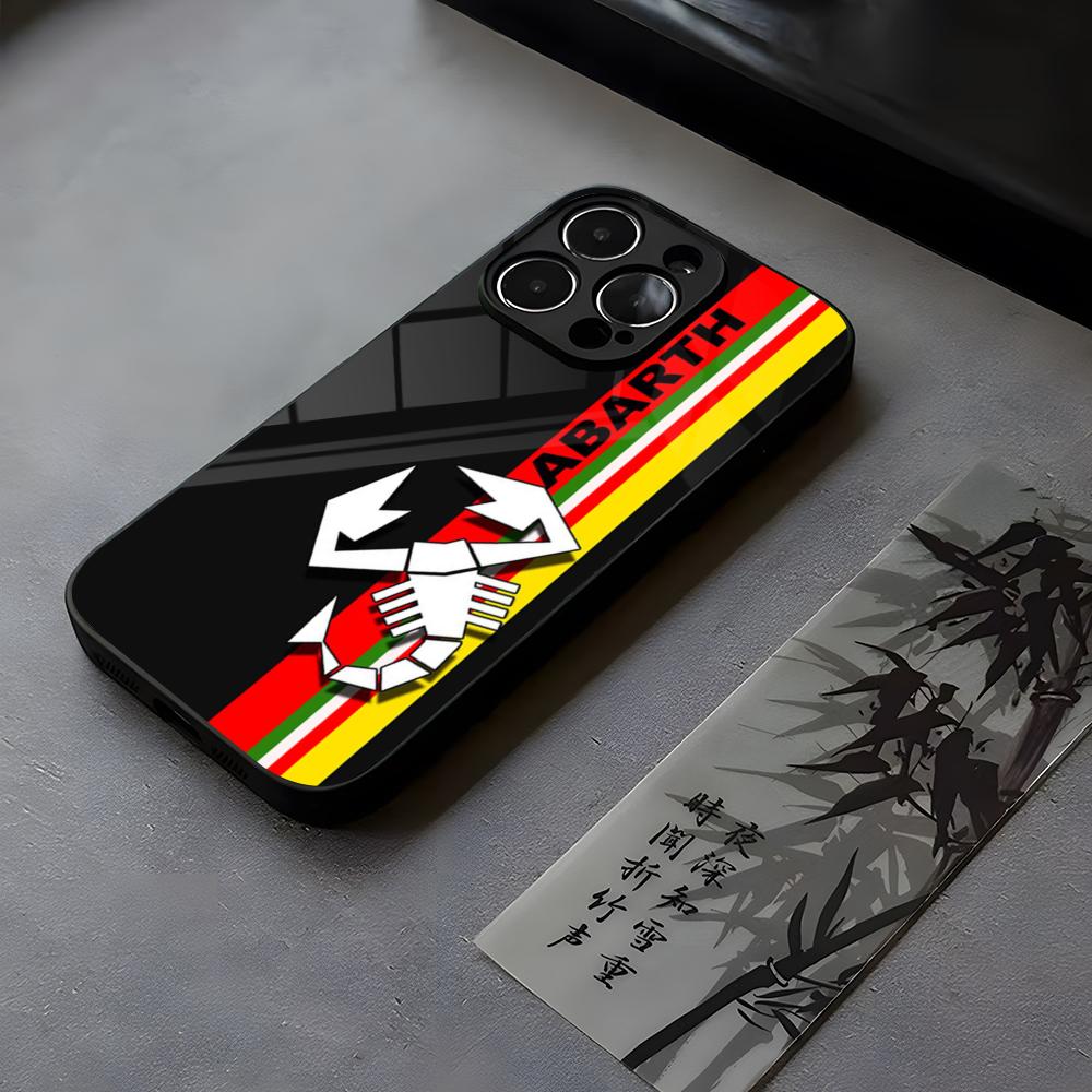 A-ABARTHEs Italy Car Phone Case Tempered Glass For IPhone 17 13 14 16 12 15 11 Pro Max Plus Mini X XR SE2020 Coque