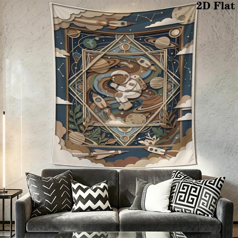 Space Wall Tapestry Aesthetic Wall Hanging Printed Fabric Blanket Decorative Tapestries for Bedroom Living Room Home Decor