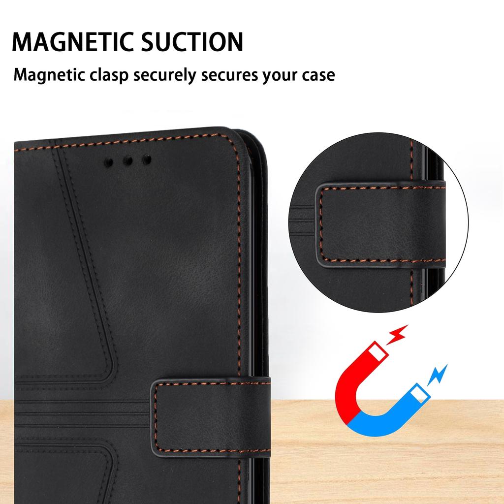 For Samsung Galaxy S25 FE Case Triangle Imprinted Anti-Scratch Phone Wallet Cover