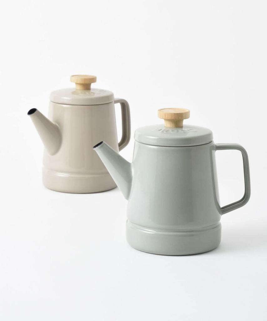 BRUNO Эмалированный индукционный прямой огонь газ Fuji Enamel уличный чайник, 1,6 л, Совместимый, Совместимый, Совместимый, Коллаборация, Серо-бежевый, Использовать, BHK282-GRG