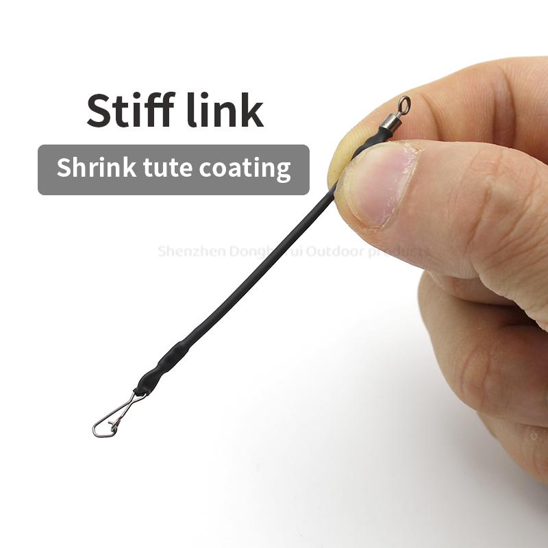 3 шт. Аксессуары для карповой рыбалки Жесткие фидерные поводки 6/8 см Опрессованный стальной трос Для рыбалки Скользящая оснастка Терминальная оснастка