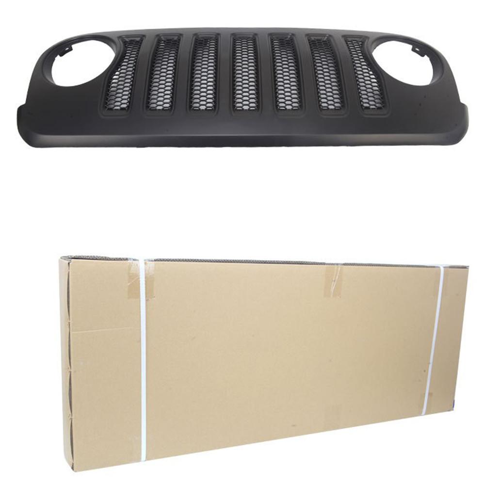Матовая черная решетка радиатора с сеткой для Jeep Wrangler JK JKU 2007 2008 2009 2010 2011 2012 2013 2014 2015 2016 2017 2018