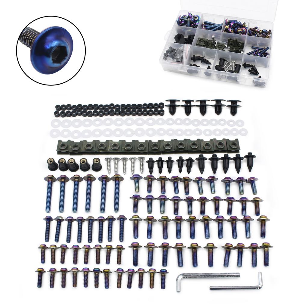 195pcs Burn Titanium Screw M5 M6 Bodywork Screws Fairing Bolt Nut Kit For KTM RC390 2015-2020 RC8R 2010 2011 2012 2013 2014 2015