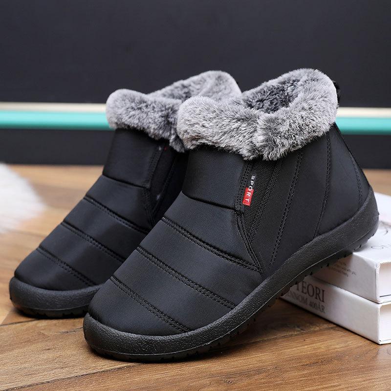 Женские зимние теплые ботинки для снега, легкие ботильоны с подкладкой из искусственного меха, повседневные нескользящие водонепроницаемые короткие ботинки с подкладкой из флиса, обувь для женщин