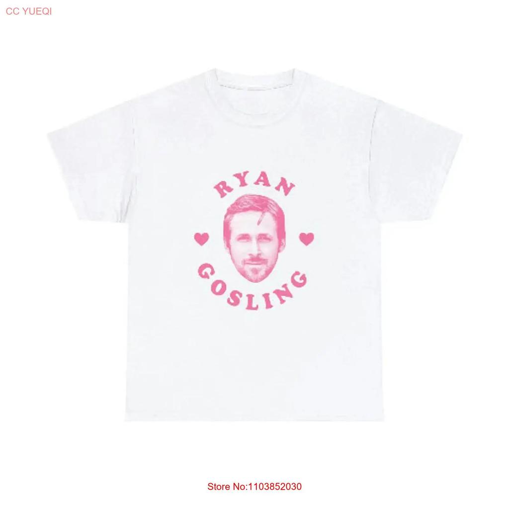 Ryan Gosling Pink Heart T Shirt Vintage Stretched Fashion Graphic Breathable Casual Comfortable Stylish Homme Unisex